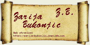 Zarija Bukonjić vizit kartica
